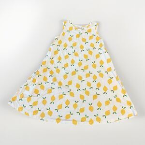 Hanna Andersson Swing Dress Size 10 140cm Lemonade in White Sleeveless